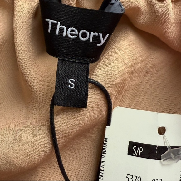 Theory 100% Silk Dezzie Pale Rose Sleeveless Blouse Size S Minimalist Luxury - Picture 3 of 13